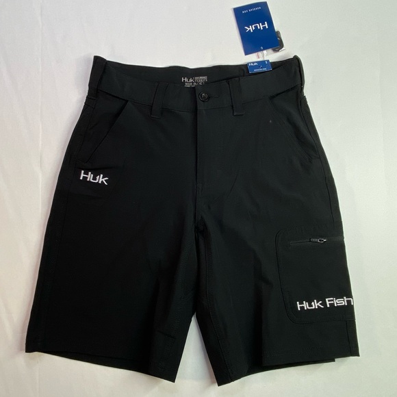 Huk Shorts Huk Fishing Shorts Nwt Mens Small Black Quick Dry 3 Upf